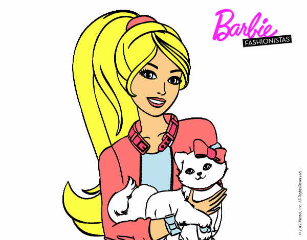 Barbie con su linda gatita