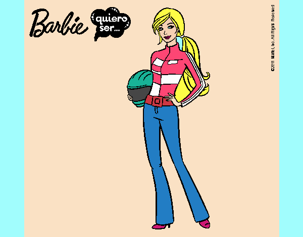 Barbie piloto de motos
