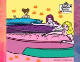 Barbie y sus amigas en el jacuzzi