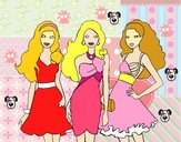 Barbie y sus amigas vestidas de fiesta