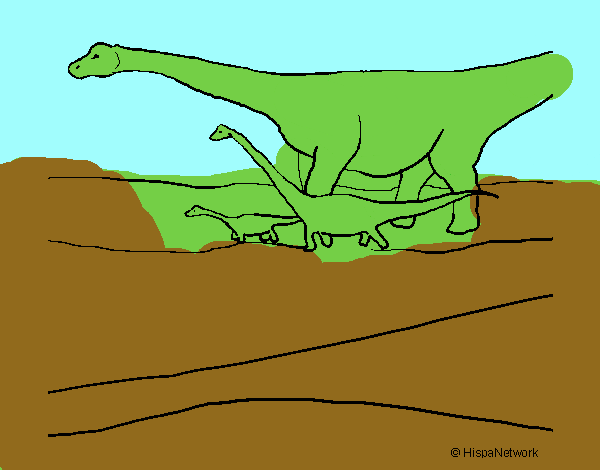 Familia de braquiosaurios.