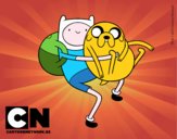 Finn y Jake abrazados