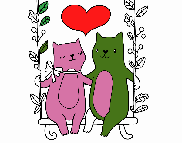 Gatitos enamorados