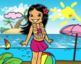 Niña en la playa