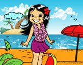 Niña en la playa