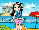 Niña en la playa