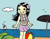 Niña en la playa