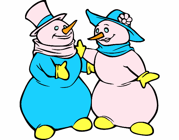 Pareja de muñecos de nieve