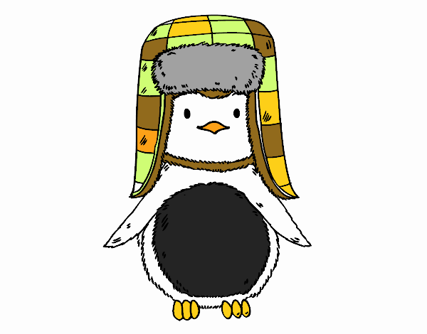 Pingüino con gorro