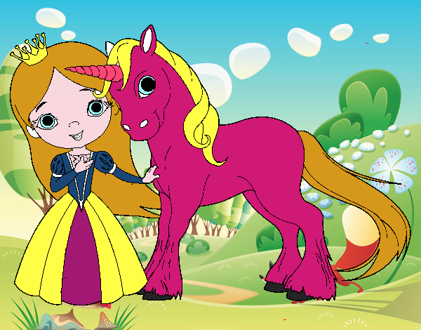 Princesa y unicornio