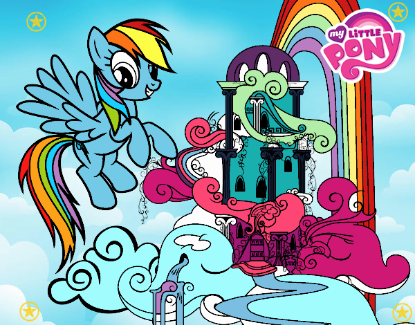 rainbow dash y su casa en el cielo