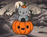 Un gatito de Halloween