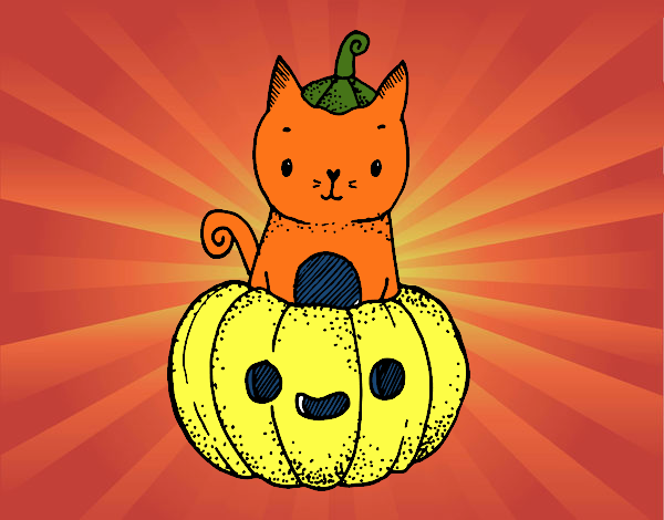 Un gatito de Halloween