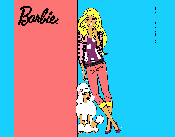 Barbie con cazadora de cuadros