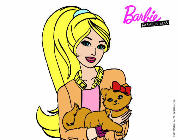 Barbie con su linda gatita