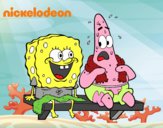 Bob Esponja y Patricio en bañador