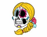 Calavera mejicana con trenza