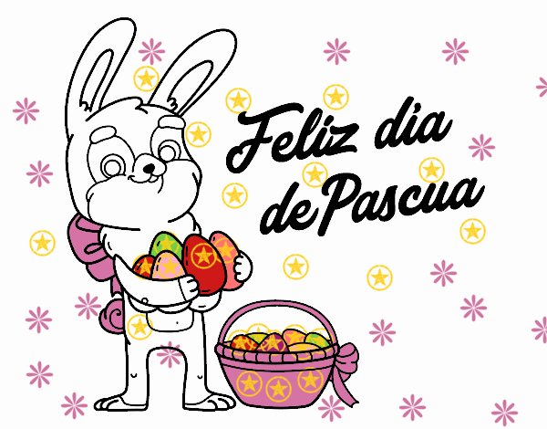 Conejo con muchos huevos de Pascua