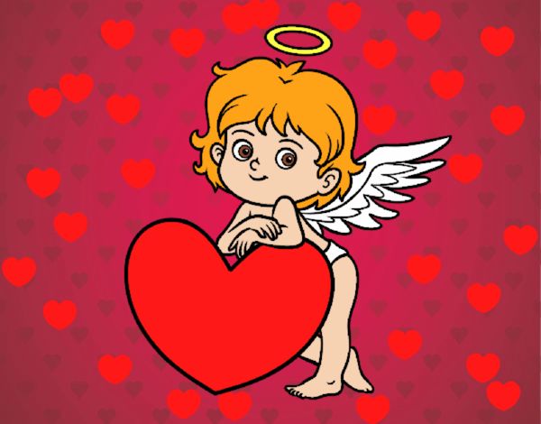 Cupido y un corazón