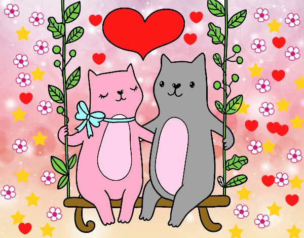 Gatitos enamorados