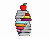 Libros y manzana