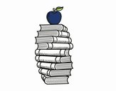 Libros y manzana