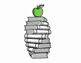 Libros y manzana