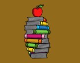 Libros y manzana