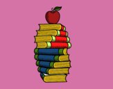 Libros y manzana