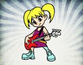 Niña con guitarra eléctrica