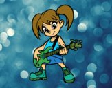 Niña con guitarra eléctrica