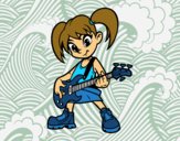 Niña con guitarra eléctrica