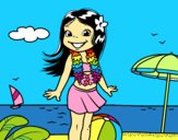 Niña en la playa