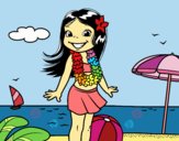 Niña en la playa