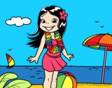 Niña en la playa