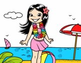 Niña en la playa