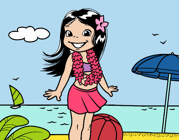 Niña en la playa