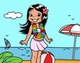 Niña en la playa