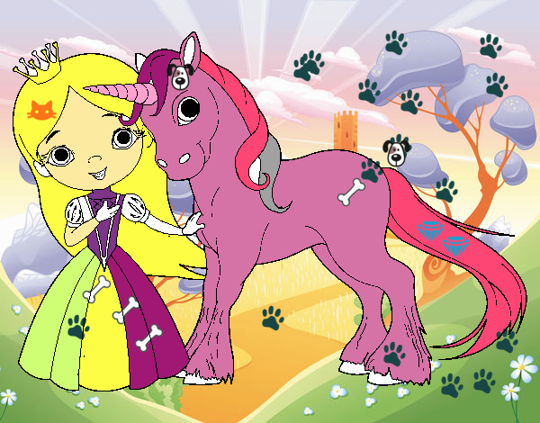 Princesa y unicornio