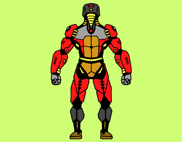 Robot luchador de espaldas