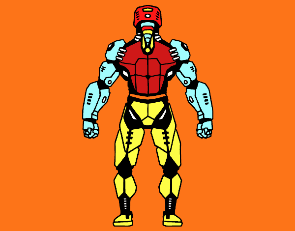 Robot luchador de espaldas