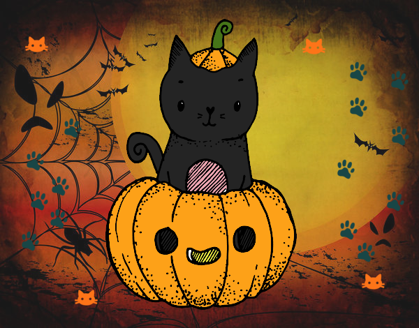 Un gatito de Halloween