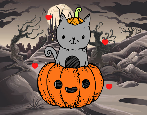 Un gatito de Halloween