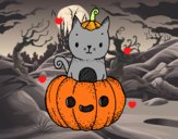 Un gatito de Halloween