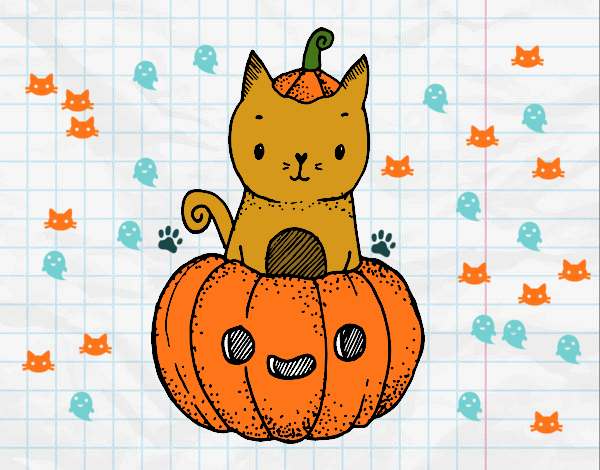 Un gatito de Halloween