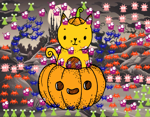 Un gatito de Halloween