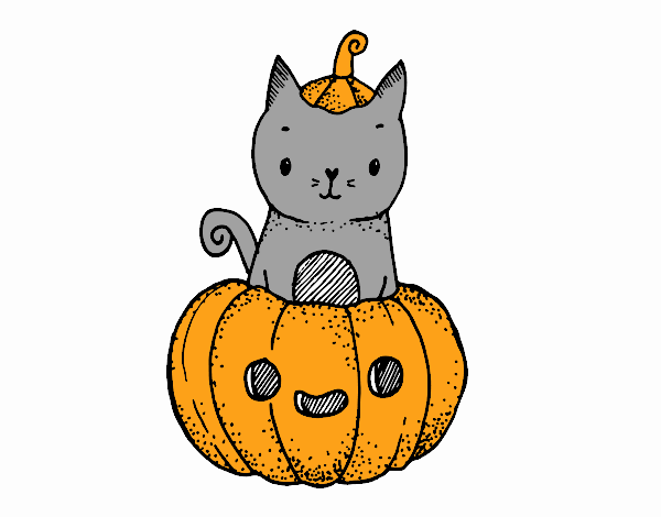 Un gatito de Halloween