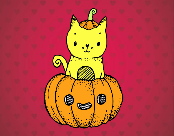 Un gatito de Halloween