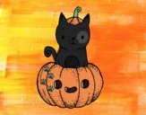 Un gatito de Halloween