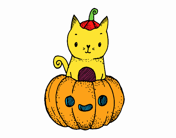 Un gatito de Halloween